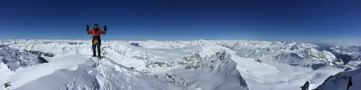 Jeremy on the Finailspitze summit in Austria
