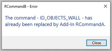 AddInCommandBinding already replaced AddInCommandBinding already replaced