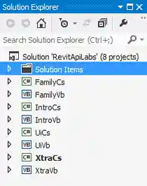 ADN Revit API Training Labs Xtra Visual Studio solution