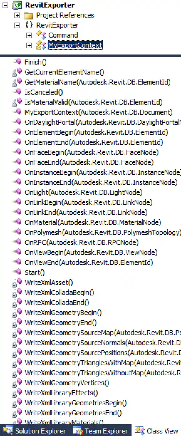 Collada custom exporter methods