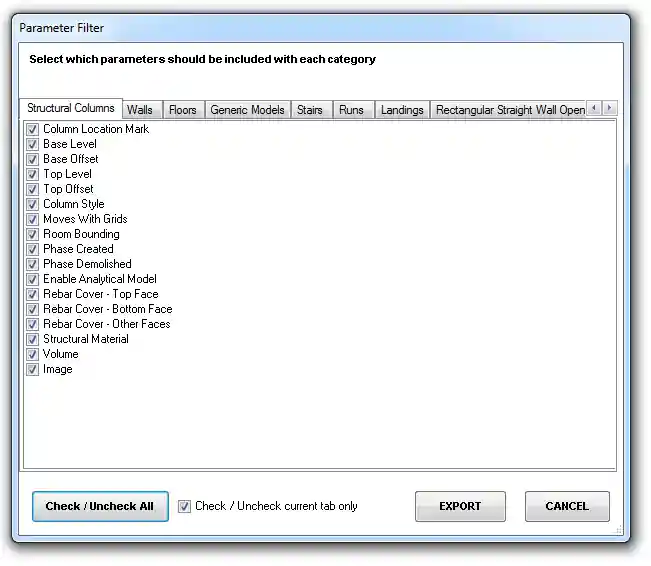 RvtVa3c filter parameters