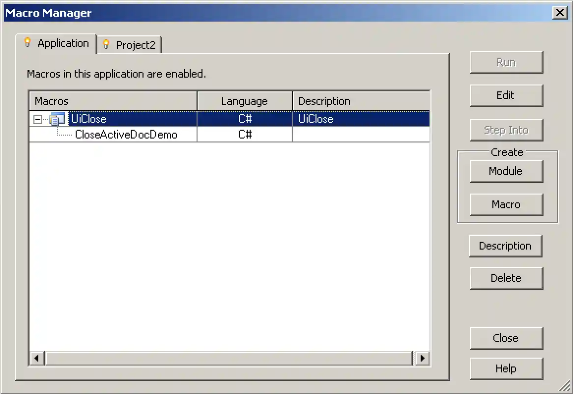UiClose CloseActiveDocDemo macro