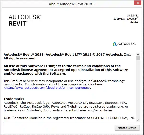 About Revit 2018.3