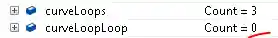 Curve loops in debugger