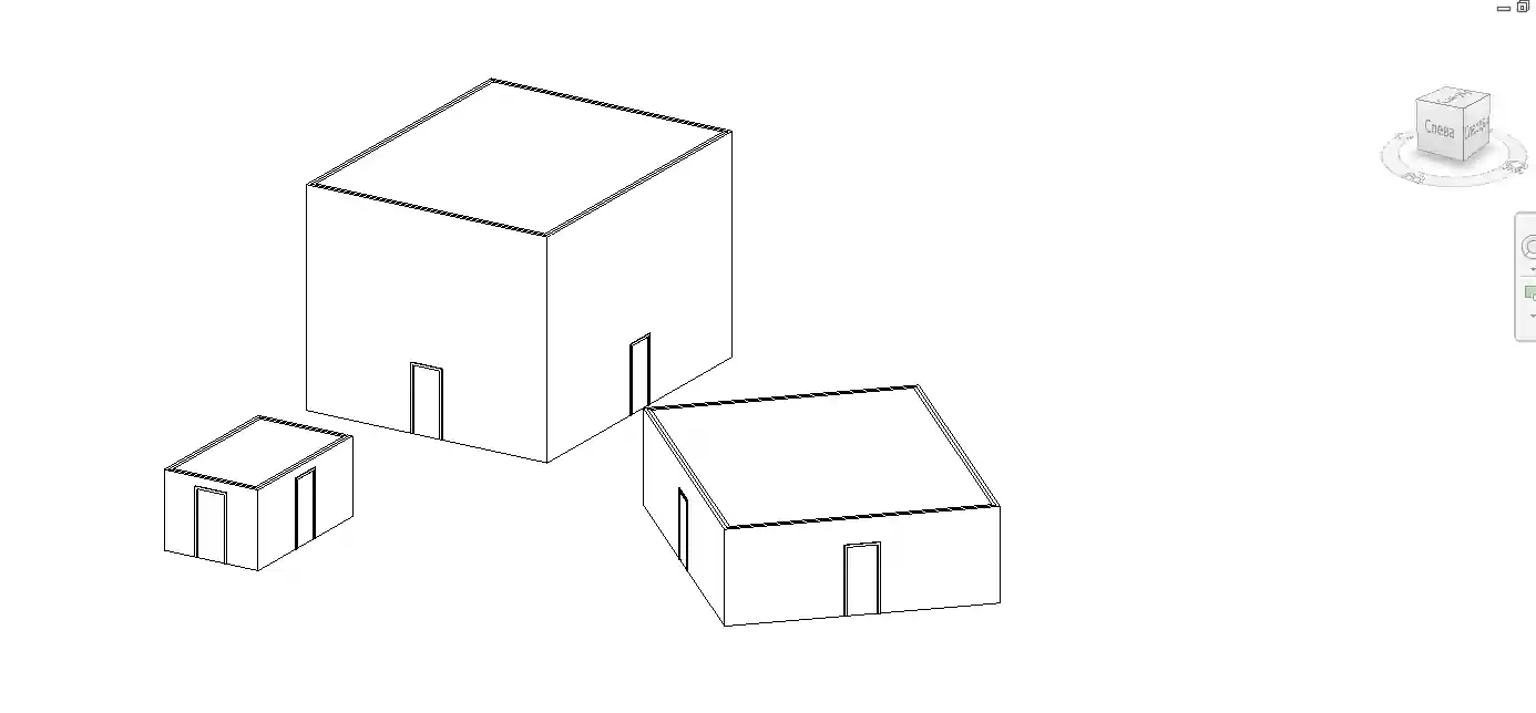 Walls and doors added along cube faces