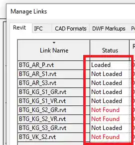 CAD links not loaded