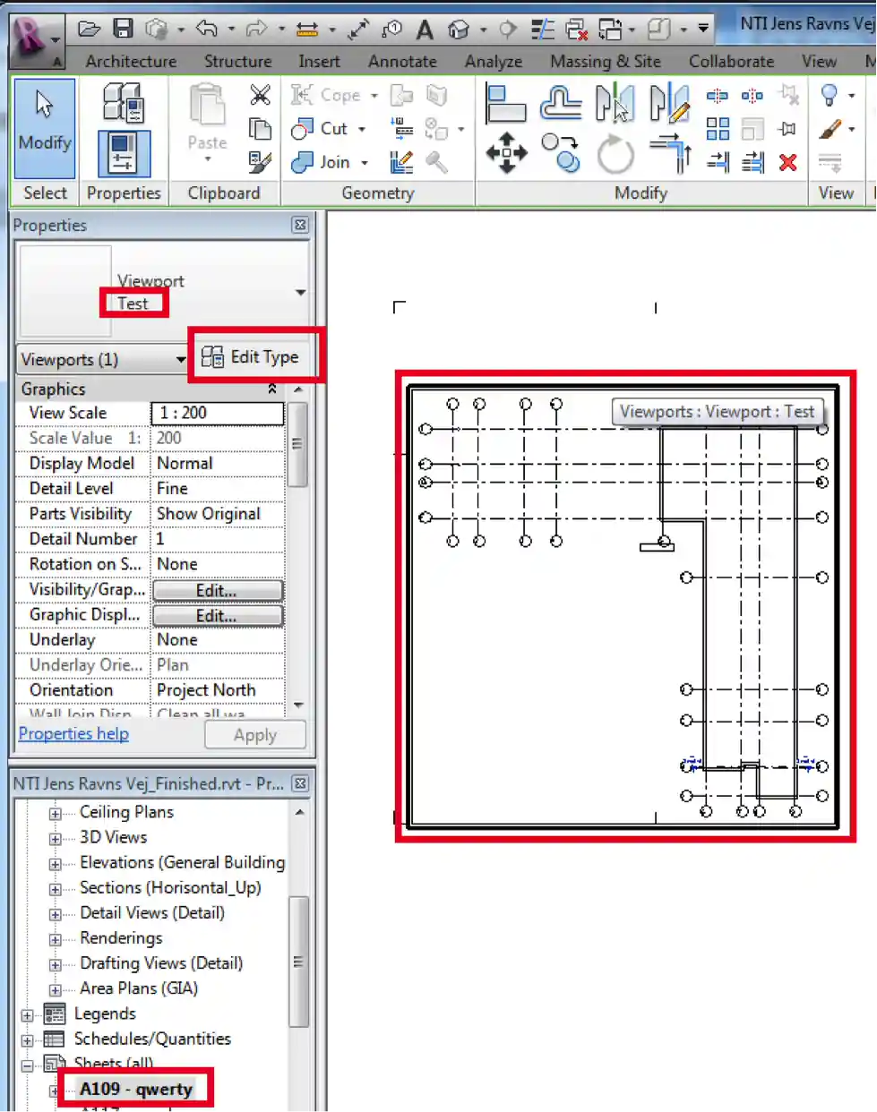 Sheet with a viewport