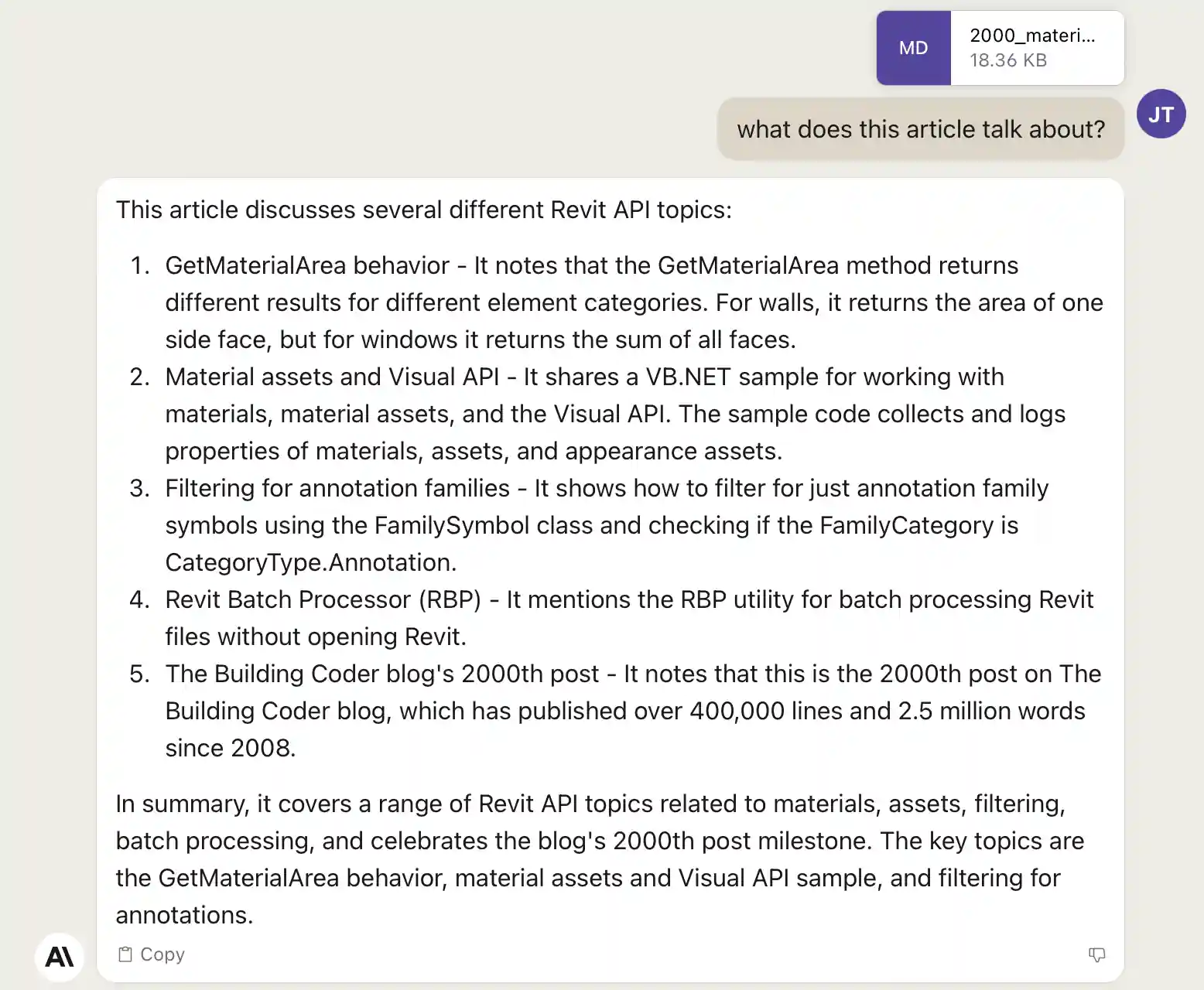 Claude.AI analyses blog post Claude.AI analyses blog post