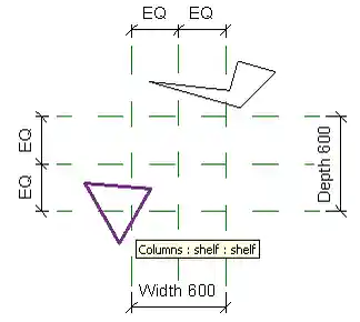 Nested column and shelf family instances