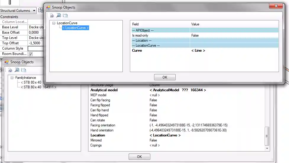 Slanted column LocationCurve