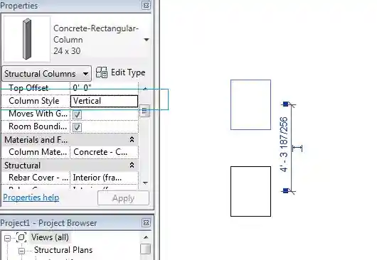 Vertical column properties
