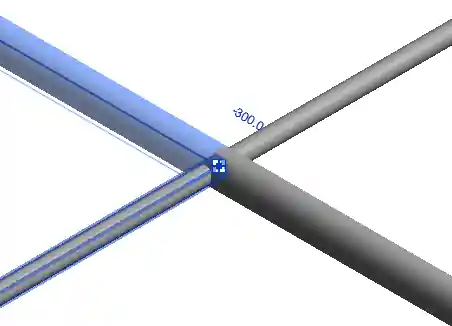 Four pipes meeting in a point