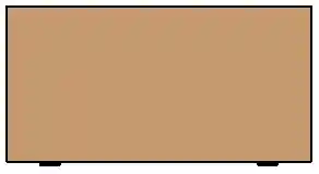 Desk 3D top view with drawer handles sticking out