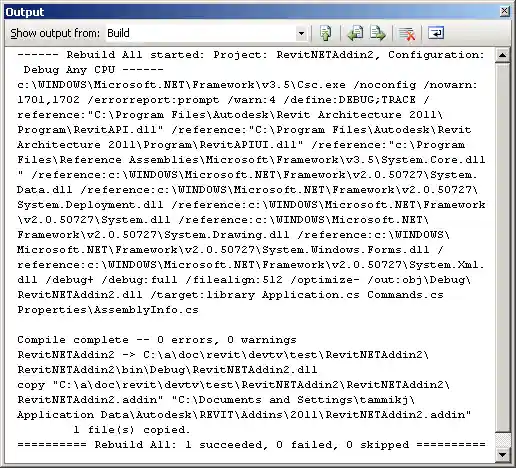DevTV template project build output