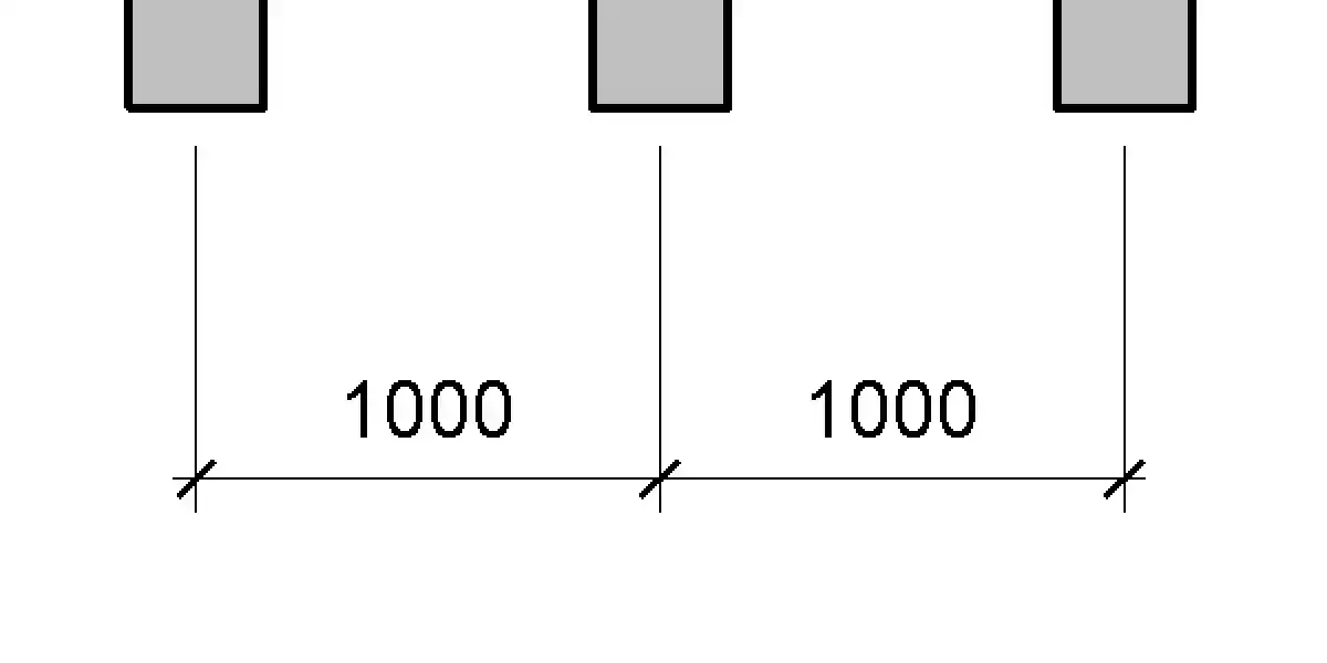 Dimensioning of three walls