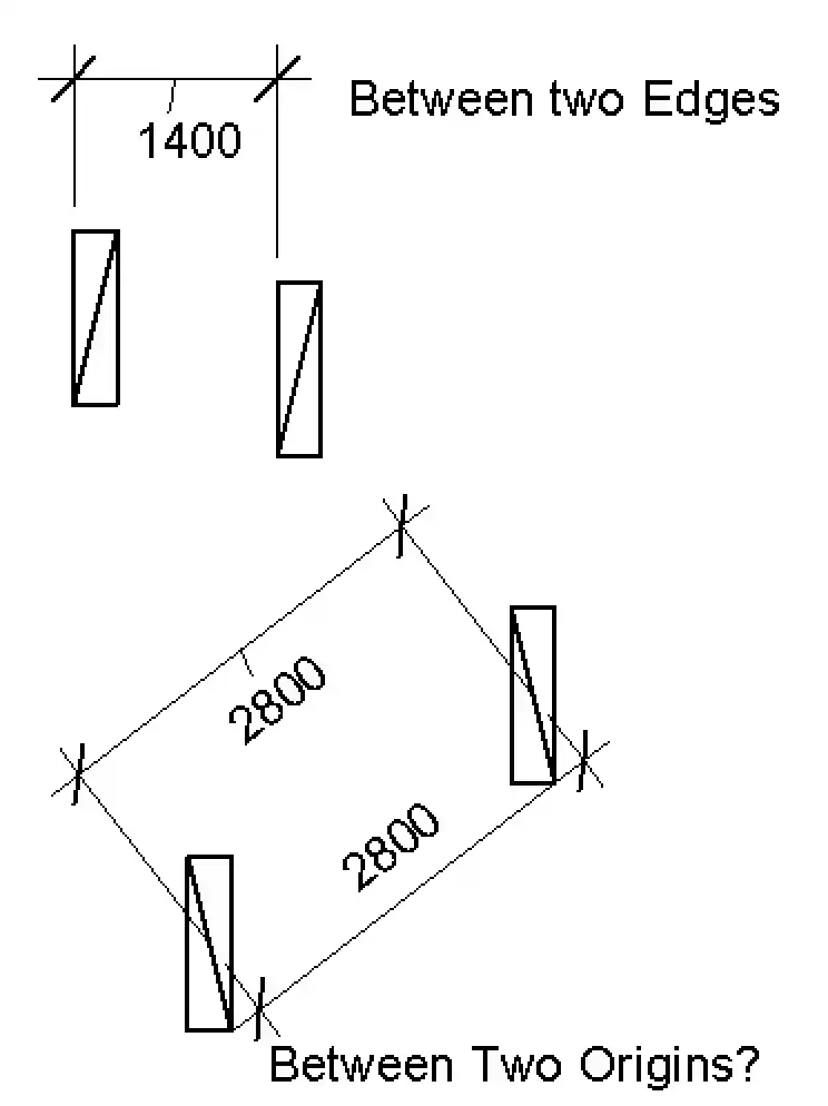 Programmatically generated dimensioning to family instance origin