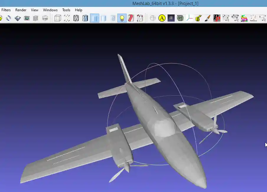 Cessna in MeshLab