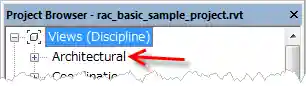 Project browser discipline label Architecture