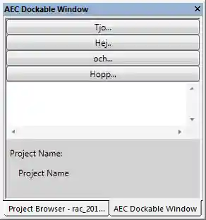 Dockable panel in project browser floating window
