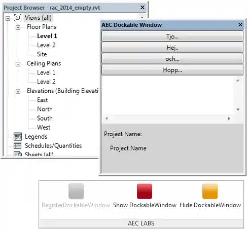 Dockable panel in separate floating window