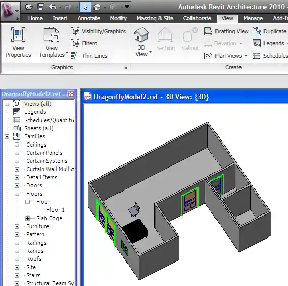 Open the model in Revit