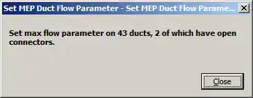 Duct iteration result message