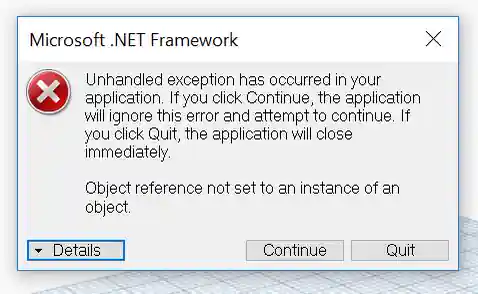 Exception displaying Windows form