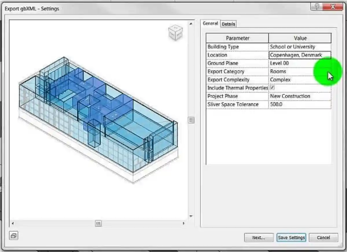 gbXML export gbXML export