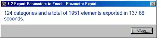 Export parameter values to Excel
