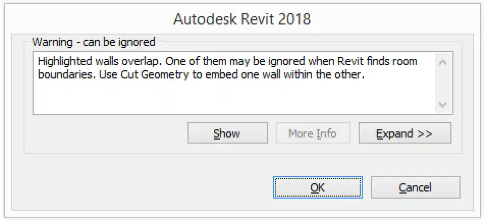 Standard Revit failure message