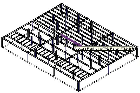 Beam intersecting various elements