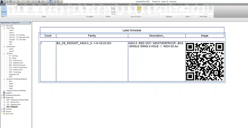 QR Code image used in a Label Schedule