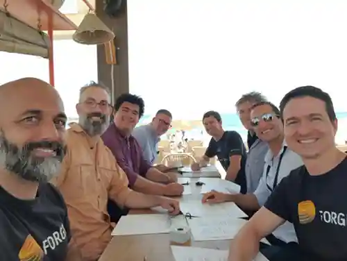 Forge team lunch on the beach