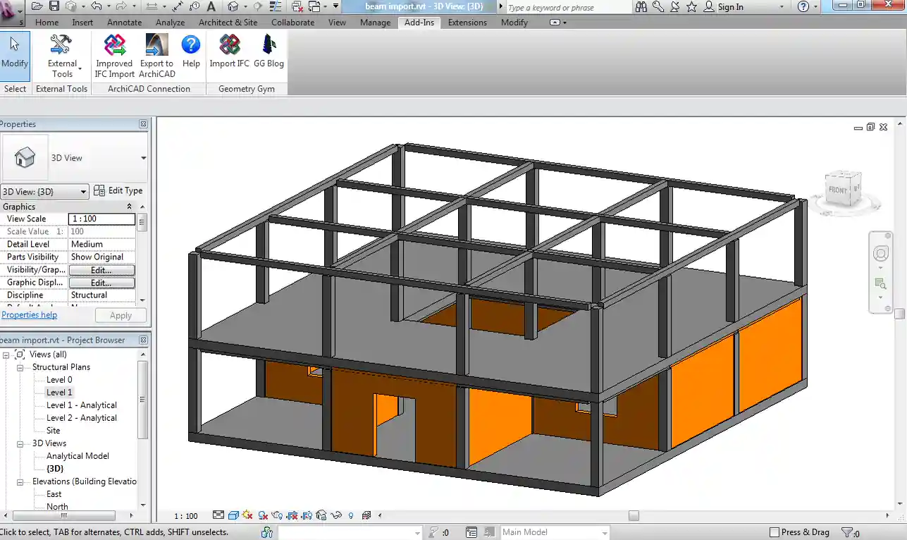 Sample model with new floor opening