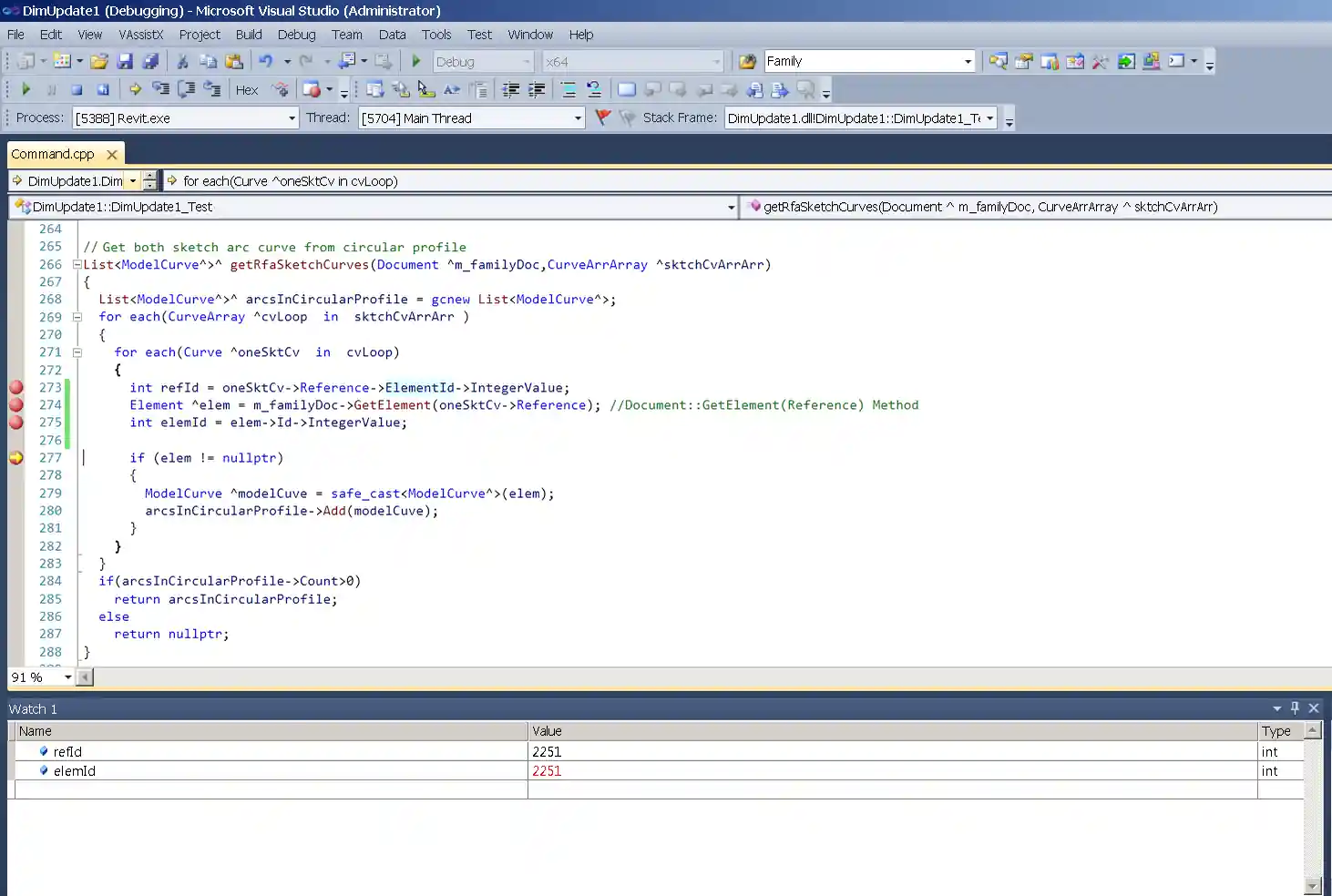 Getting element by reference
