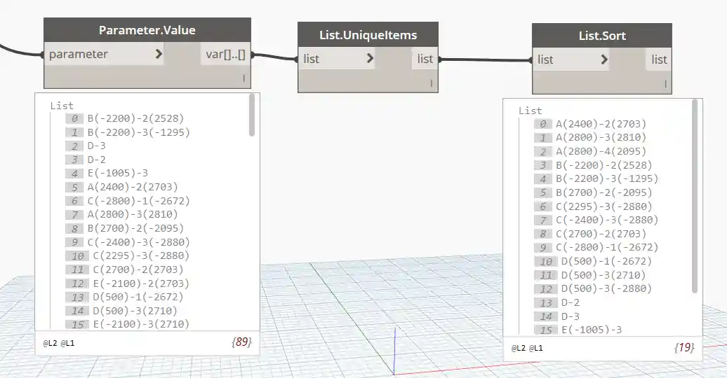 Graphical column schedule sort order in Dynamo