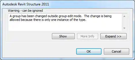 Group edit mode message