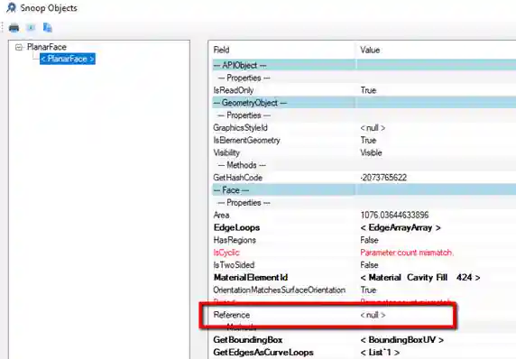Snooping Face object