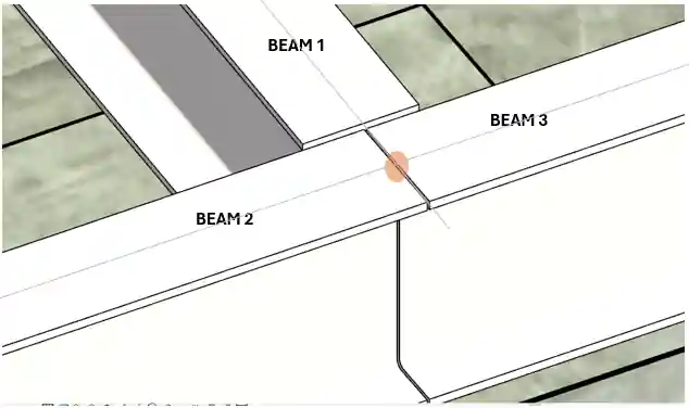 Join three beams Join three beams