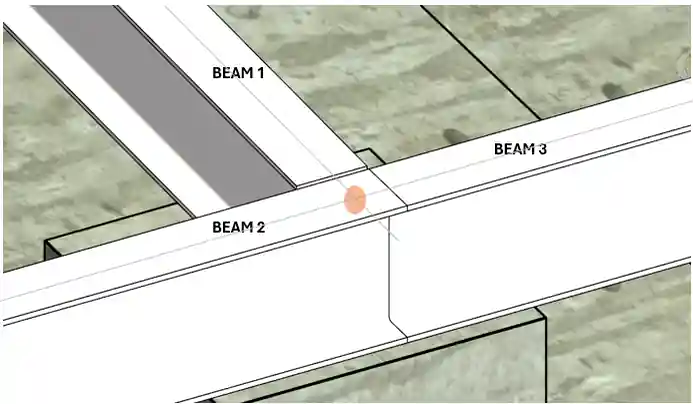 Join three beams Join three beams