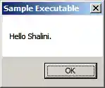 Sample executable message box