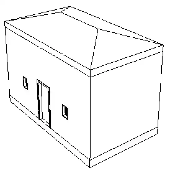 Little house in perspective view