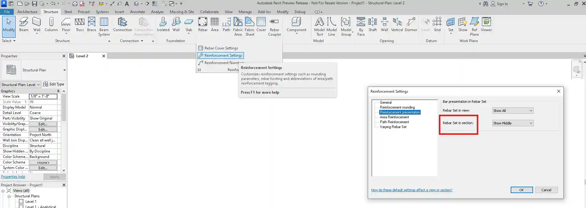 IsRebarInSection IsRebarInSection