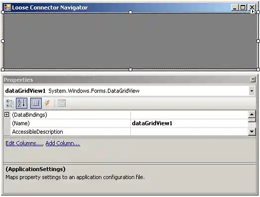 Modeless loose connector navigator form