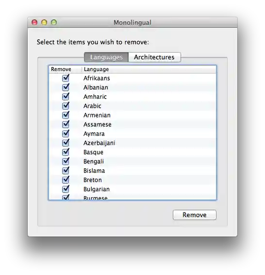 Unused language resources