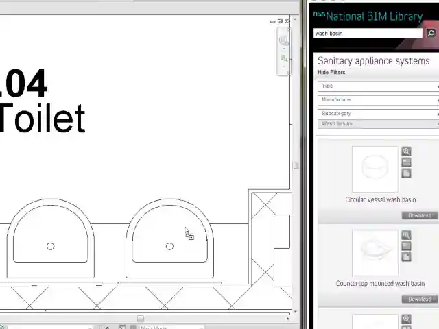 Drag-and-drop support from the National BIM Library