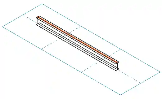 One beam on a work plane grid