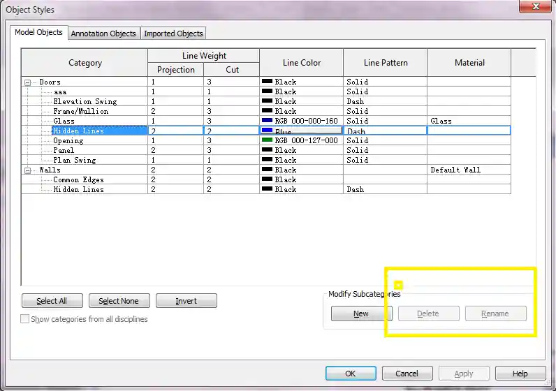 Protected line style objects