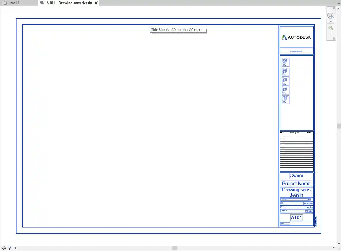 Sheet view title block geometry and text Sheet view title block geometry and text