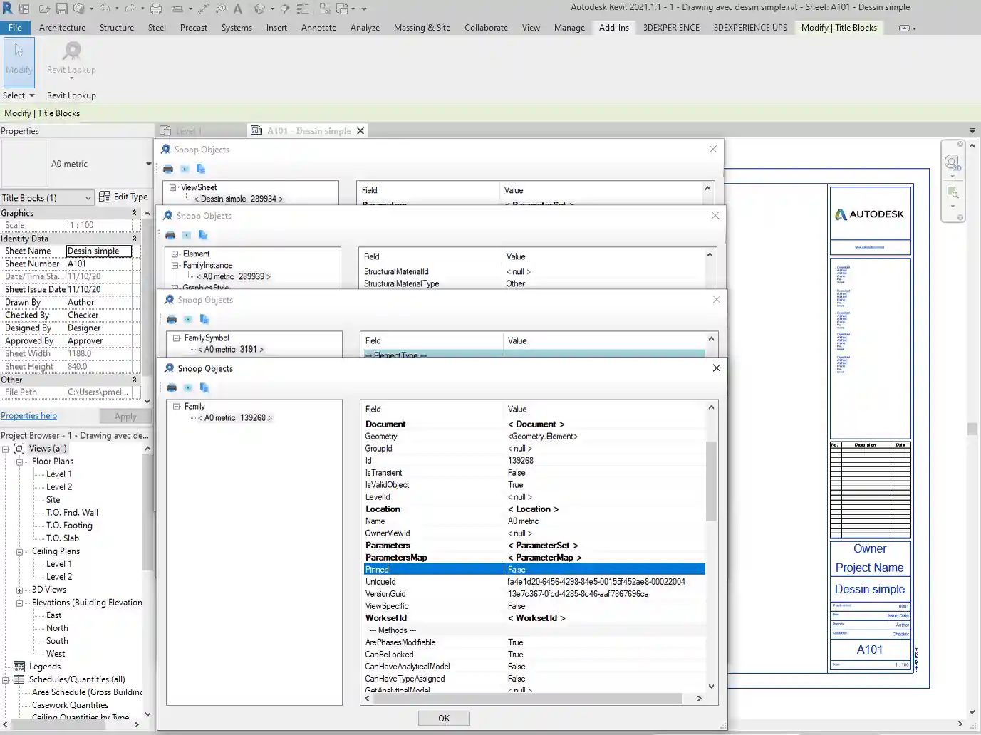 Snoop title block family Snoop title block family